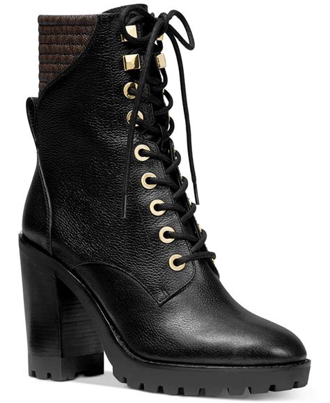 michael michael kors bastian leather lace-up booties|Michael Michael Kors Bastian Leather Lace.